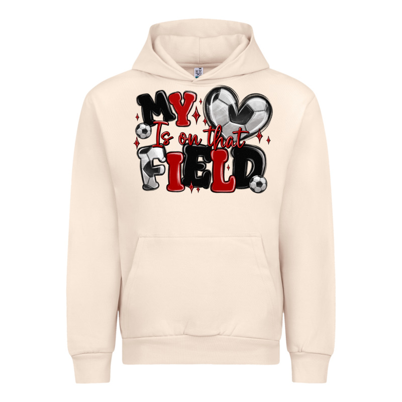 My Heart Is On That Field Soccer Urban Hoodie by MaliasSmallBusiness | Teevron