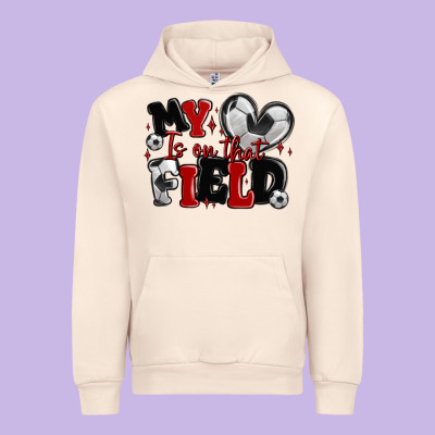 Urban Hoodie my heart is on that field soccer