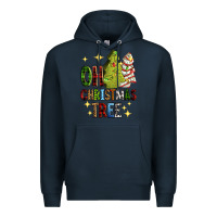 Navy Oh Christmas tree Christmas cake Premium Hoodie - RanaPortraitStore