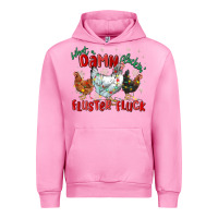 Fuchsia Pink what a damn cluckin' fluster fluck chickens christ Urban Hoodie - MaliasSmallBusiness