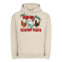 Pigment French Oak what a damn cluckin' fluster fluck chickens christ Urban Hoodie - MaliasSmallBusiness