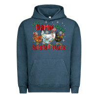 Pigment Midnight Navy what a damn cluckin' fluster fluck chickens christ Urban Hoodie - MaliasSmallBusiness