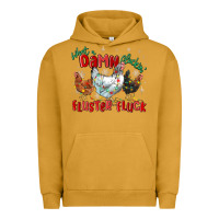 Pigment Peanut Butter what a damn cluckin' fluster fluck chickens christ Urban Hoodie - MaliasSmallBusiness