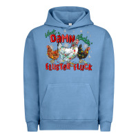 Pigment Pebble Blue what a damn cluckin' fluster fluck chickens christ Urban Hoodie - MaliasSmallBusiness