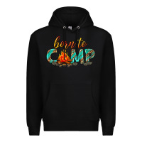 Black born to camp Premium Hoodie - texasbilliewilder