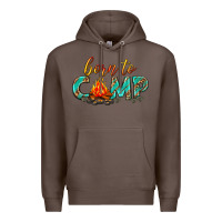 Coffee born to camp Premium Hoodie - texasbilliewilder