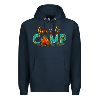 Navy born to camp Premium Hoodie - texasbilliewilder
