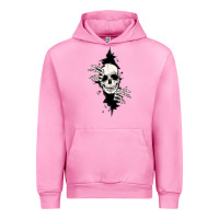 Fuchsia Pink skull in the wall file Urban Hoodie - MaliasSmallBusiness