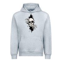 Heather Grey skull in the wall file Urban Hoodie - MaliasSmallBusiness