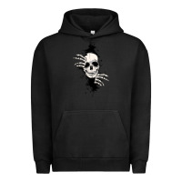 Pigment Black skull in the wall file Urban Hoodie - MaliasSmallBusiness