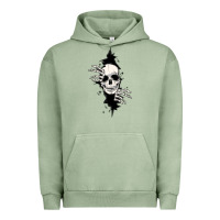 Pigment Oil Green skull in the wall file Urban Hoodie - MaliasSmallBusiness