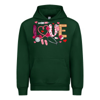 Forest Green love nurse valentines day Urban Hoodie - MaliasSmallBusiness