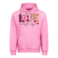 Fuchsia Pink love nurse valentines day Urban Hoodie - MaliasSmallBusiness