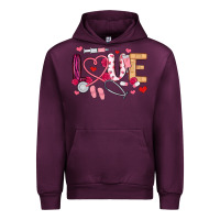 Mauve Wine love nurse valentines day Urban Hoodie - MaliasSmallBusiness