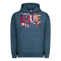 Pigment Midnight Navy love nurse valentines day Urban Hoodie - MaliasSmallBusiness