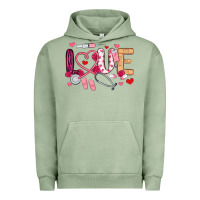 Pigment Oil Green love nurse valentines day Urban Hoodie - MaliasSmallBusiness