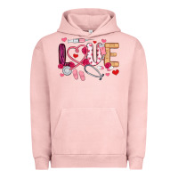 Pigment Salmon love nurse valentines day Urban Hoodie - MaliasSmallBusiness