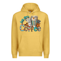 Antique Gold but first coffee Premium Hoodie - texasbilliewilder