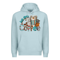 Blue Mist but first coffee Premium Hoodie - texasbilliewilder
