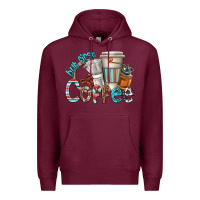 Burgundy but first coffee Premium Hoodie - texasbilliewilder