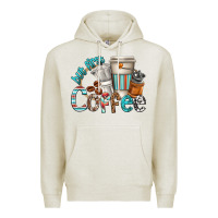 Oatmeal Heather but first coffee Premium Hoodie - texasbilliewilder