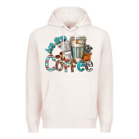 Pale Pink but first coffee Premium Hoodie - texasbilliewilder