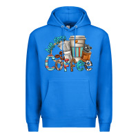 True Royal but first coffee Premium Hoodie - texasbilliewilder