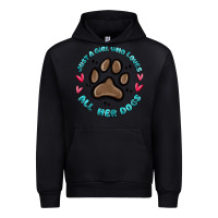 Black just a girl who loves all her dogs Urban Hoodie - MaliasSmallBusiness