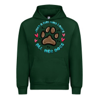 Forest Green just a girl who loves all her dogs Urban Hoodie - MaliasSmallBusiness