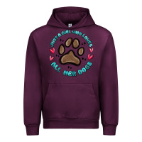 Mauve Wine just a girl who loves all her dogs Urban Hoodie - MaliasSmallBusiness