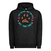 Pigment Black just a girl who loves all her dogs Urban Hoodie - MaliasSmallBusiness