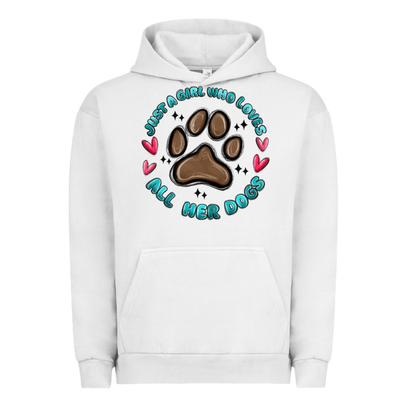 Just A Girl Who Loves All Her Dogs Urban Hoodie by MaliasSmallBusiness | Teevron