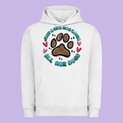 Urban Hoodie just a girl who loves all her dogs