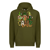 Army Green camp crew with gnomies Premium Hoodie - texasbilliewilder
