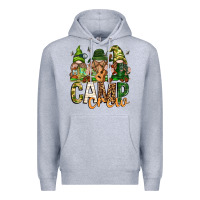 Heather Grey camp crew with gnomies Premium Hoodie - texasbilliewilder