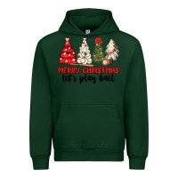 Forest Green merry christmas let s play ball baseball Urban Hoodie - MaliasSmallBusiness