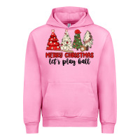 Fuchsia Pink merry christmas let s play ball baseball Urban Hoodie - MaliasSmallBusiness