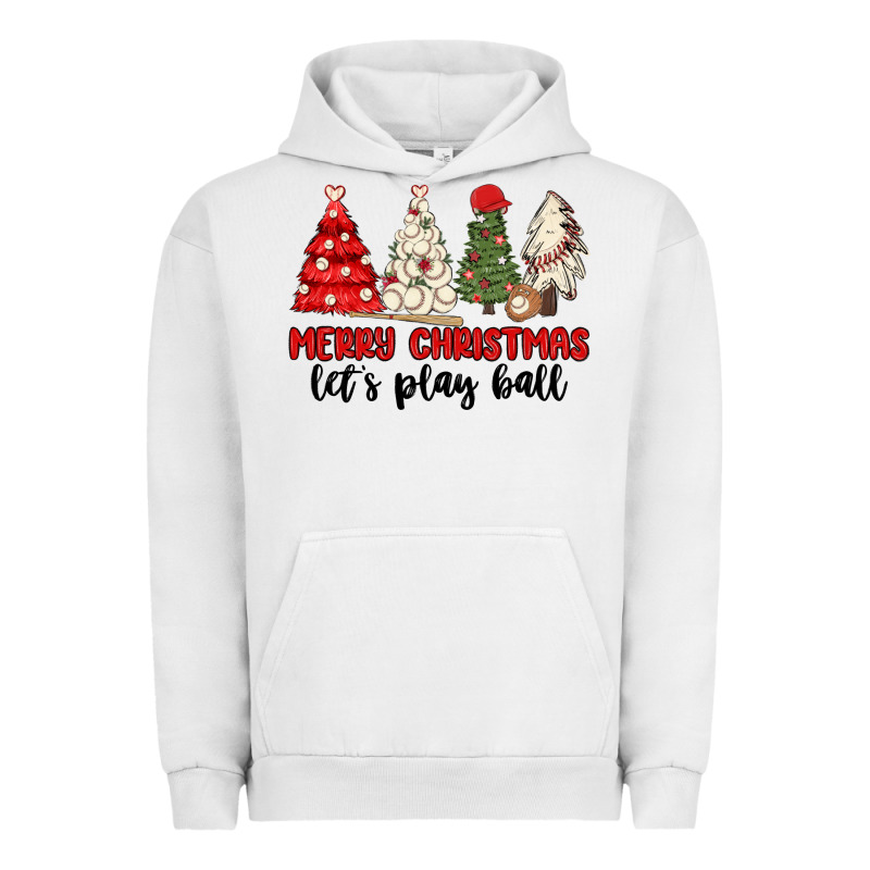 Merry Christmas Let S Play Ball Baseball Urban Hoodie by MaliasSmallBusiness | Teevron