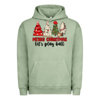 Pigment Oil Green merry christmas let s play ball baseball Urban Hoodie - MaliasSmallBusiness