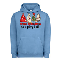 Pigment Pebble Blue merry christmas let s play ball baseball Urban Hoodie - MaliasSmallBusiness