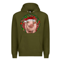 Army Green Pig Christmas Premium Hoodie - RanaPortraitStore