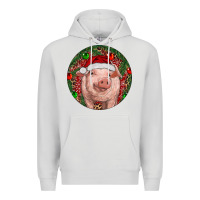 Dove Grey Pig Christmas Premium Hoodie - RanaPortraitStore