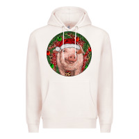 Pale Pink Pig Christmas Premium Hoodie - RanaPortraitStore