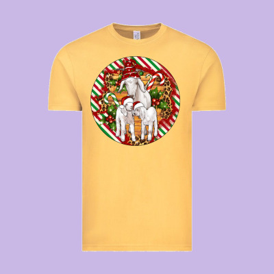 Christmas Goat Family Ornament Vintage Tee Designed By Artiststas