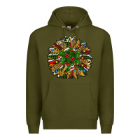 Army Green Leopard Christmas Sunflower Premium Hoodie - RanaPortraitStore