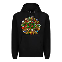 Black Leopard Christmas Sunflower Premium Hoodie - RanaPortraitStore