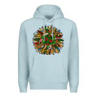 Blue Mist Leopard Christmas Sunflower Premium Hoodie - RanaPortraitStore