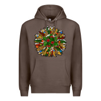 Coffee Leopard Christmas Sunflower Premium Hoodie - RanaPortraitStore