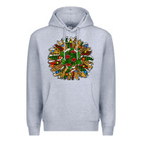Heather Grey Leopard Christmas Sunflower Premium Hoodie - RanaPortraitStore