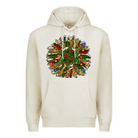 Oatmeal Heather Leopard Christmas Sunflower Premium Hoodie - RanaPortraitStore